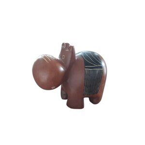 Hippo Hippopotamus Carved Soapstone Figurine. Kenya. African Home Decor